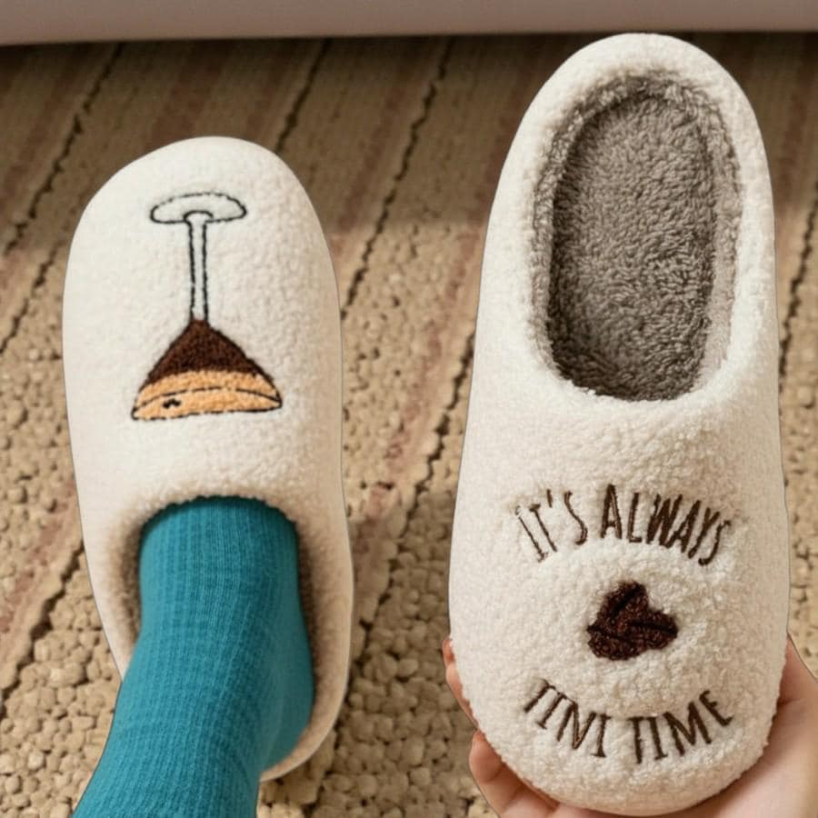 Espresso Martini Hausschuhe – Damen Flauschige Baumwoll-Hausschuhe